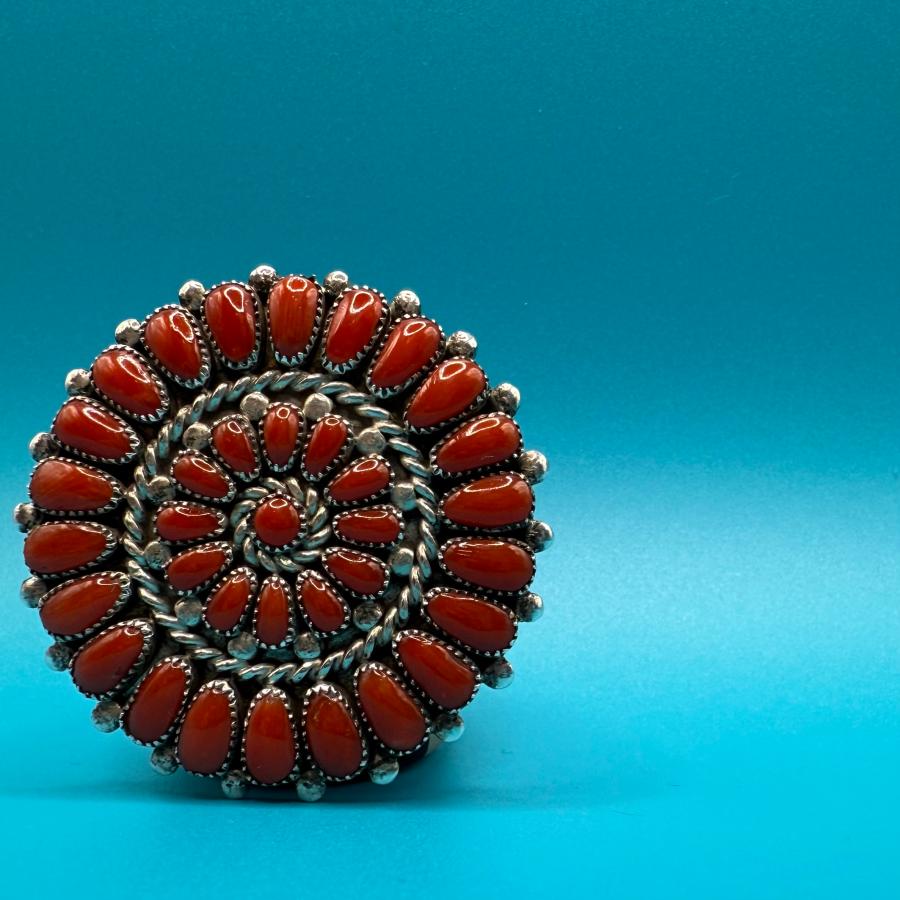 ヴィンテージ クラスターコーラルペンダント ロレインワッツァ