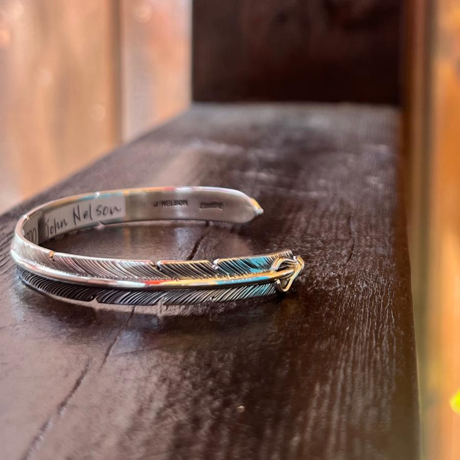 シルバーフェザーバングル インディアンジュエリー/ネイティブ