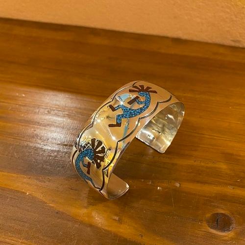 チップインレイ ココペリバングル ☆NAVAJOＭａｄｅ☆ インディアン