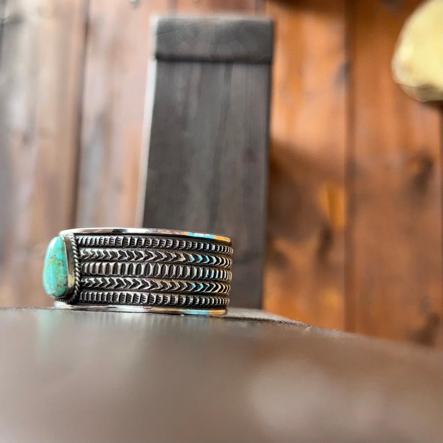 NAVAJO ナバホ R刻印 スタンプワーク ターコイズシルバー