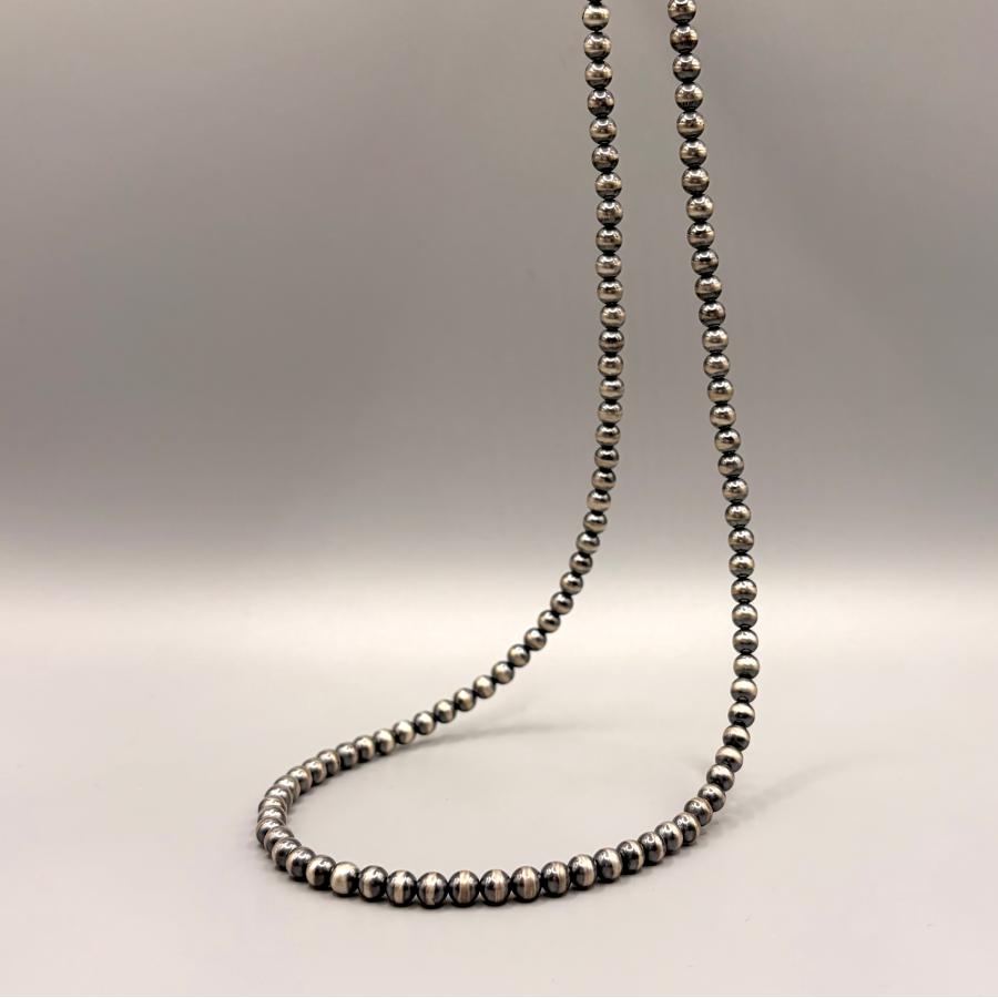 ナバホパールネックレス 52センチ　インディアンジュエリー/ネイティブアメリカン/シルバーアクセサリー/シルバーネックレス/アメカジの画像