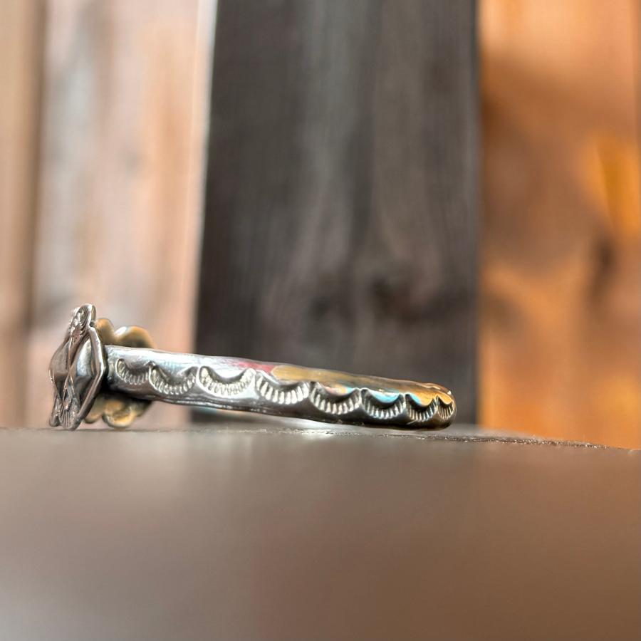 スタンプワークシルバーバングル インディアンジュエリー