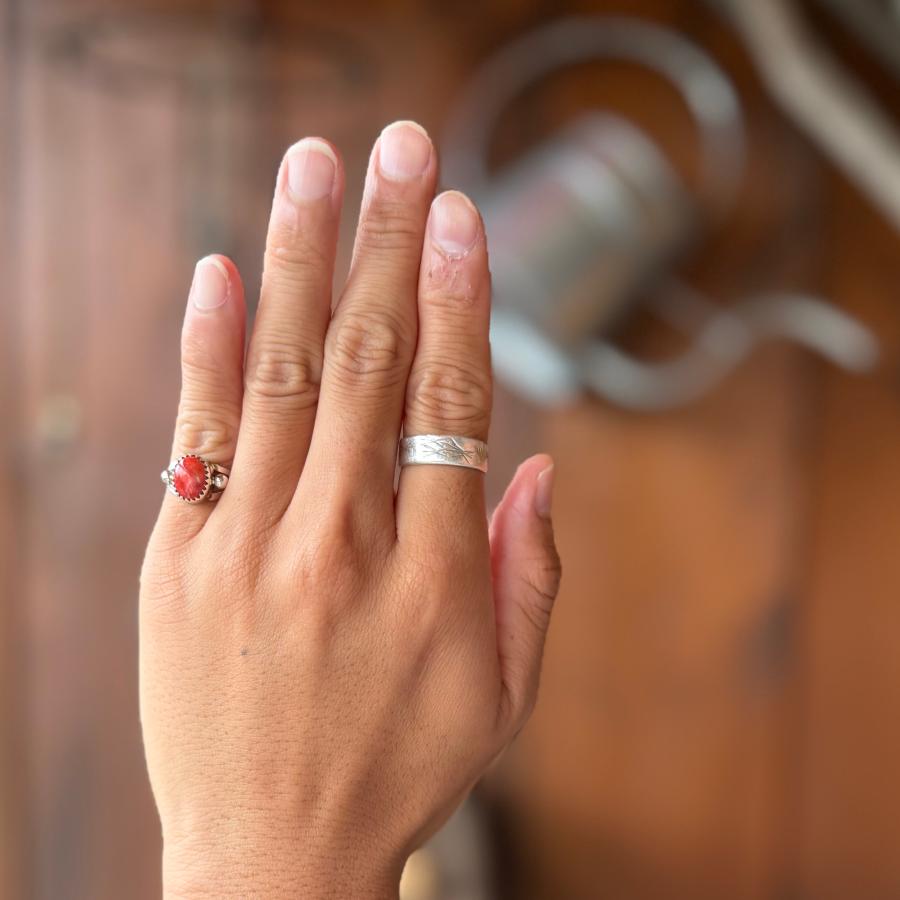 アップルコーラルリング サンゴ インディアンジュエリー