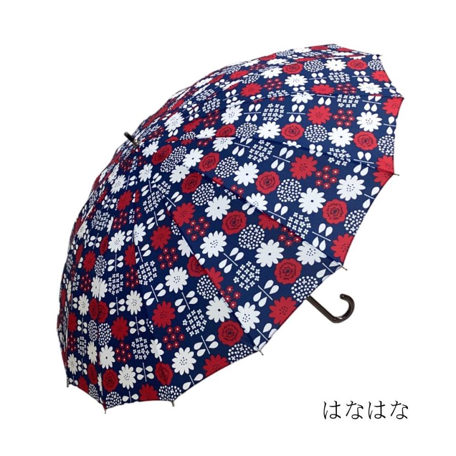 パーティーレイン藤田屋 16本骨 58cm ジャンプ レディース 長傘 グラス