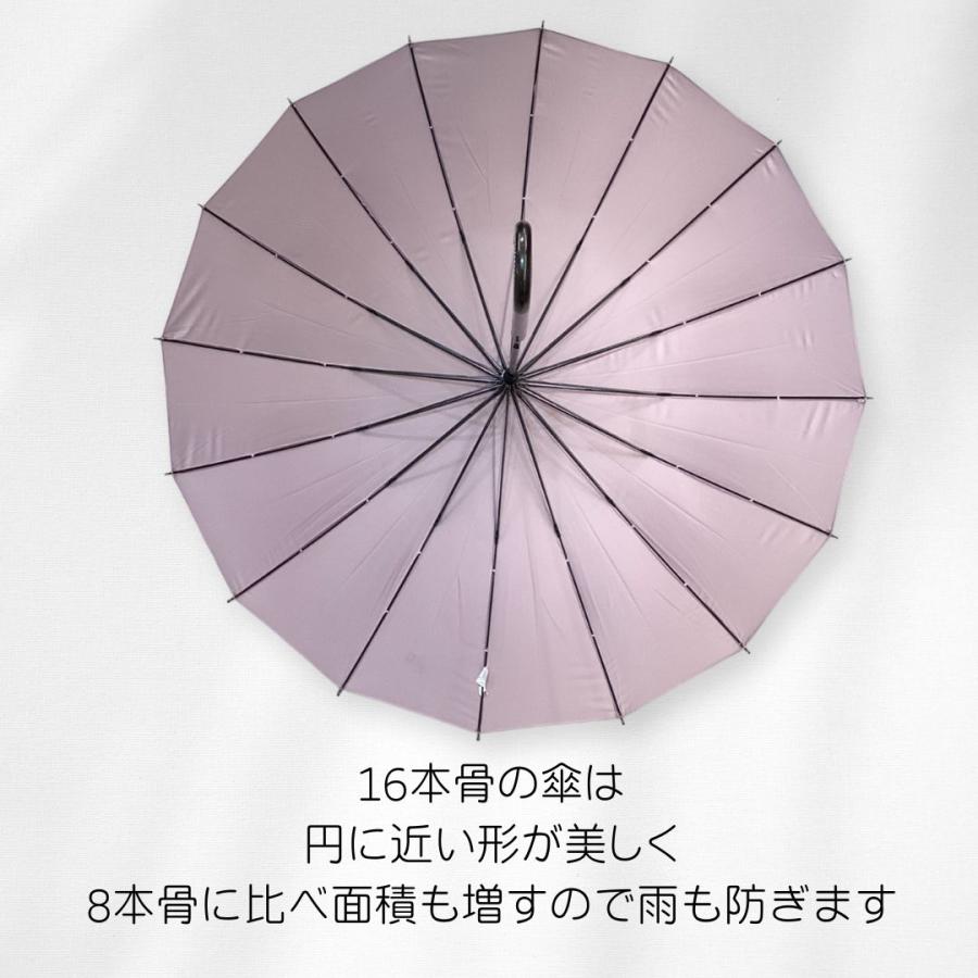パーティーレイン藤田屋 16本骨 58cm ジャンプ レディース 長傘 グラス