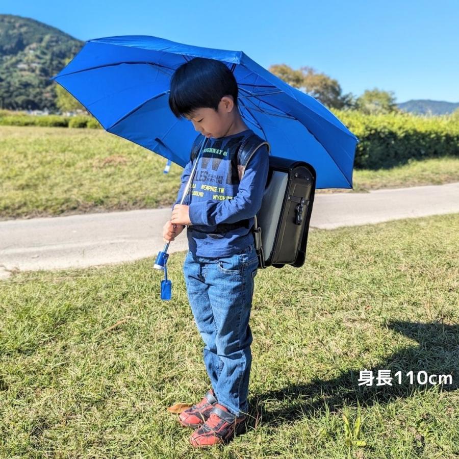 F1103]キッズ折りたたみ傘 開閉かんたん 無地 学童 子供 こども