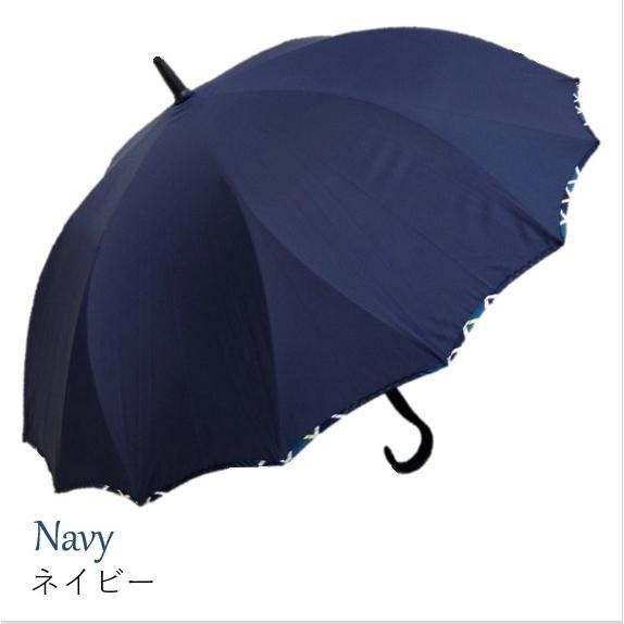 傘 レディース 16本骨 桜骨 サクラ骨 さくら骨 耐風骨 シームレス 60センチ ふちチェック Ftw1806 パーティーレイン藤田屋 通販 Yahoo ショッピング