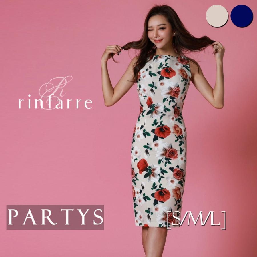 rinfarreリンファーレ 花柄ミディアムドレス