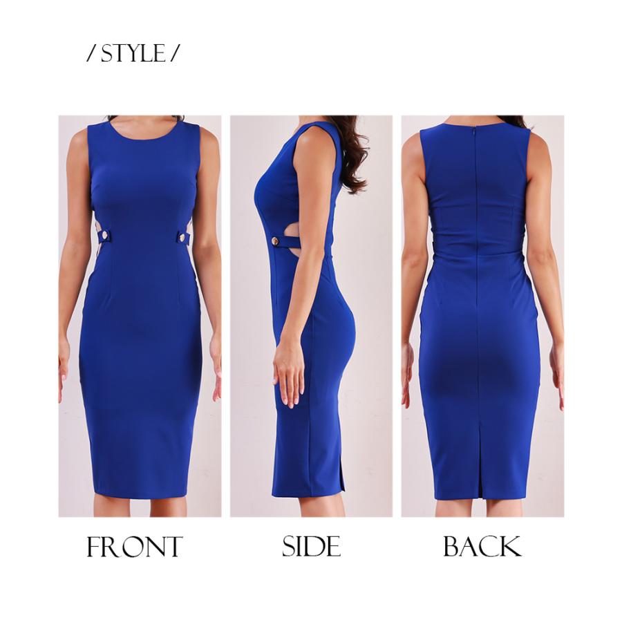 [美品]rinfarre/リンファーレ/ 胸元カットミディアムドレス/rinfarre - カラードレス