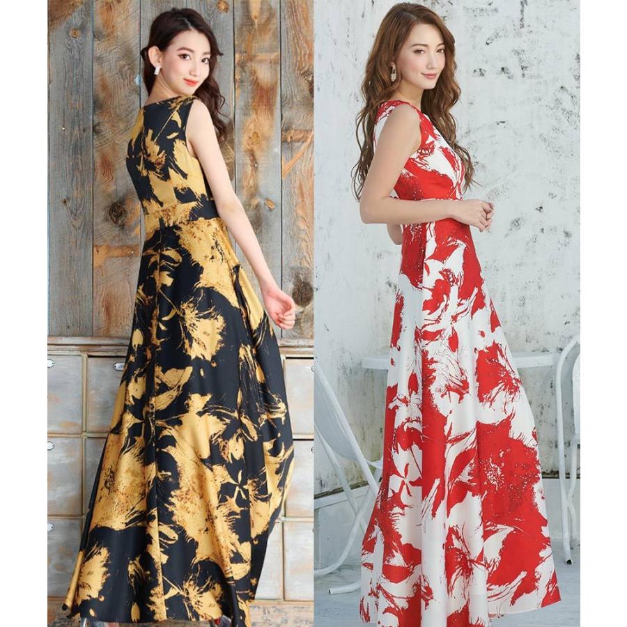 交換無料 | エルケイ ロングドレス キャバドレス 花柄 ノースリーブ A 