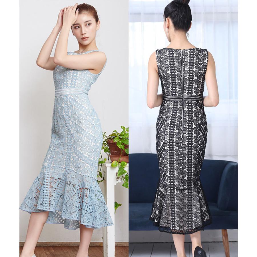 エルケイ | ミディアムドレス ワンピース ノースリーブ 総レース