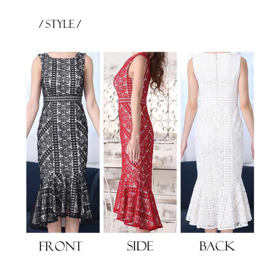 エルケイ | ミディアムドレス ワンピース ノースリーブ 総レース