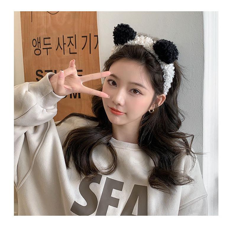 パンダ ふわふわぬいぐるみ カチューシャ付き もこもこパンダカチューシャ パンダヘッドアクセサリー : Parufestore