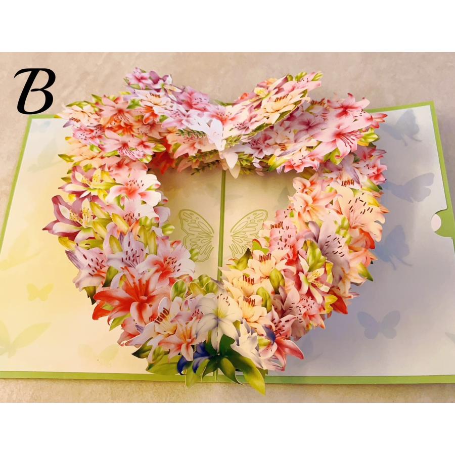 立体的な花のバースデーカード フラワーメッセージカード バースデーカード お誕生日カード 3D 立体