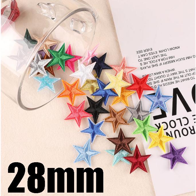 28mmスターワッペン 星デザインワッペン アップリケ 刺繍ワッペン | 