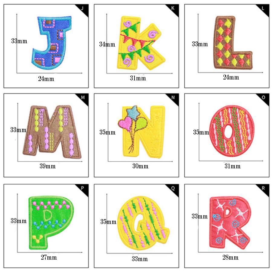 ファンシーデザイン アルファベットワッペン アルファベットアップリケ イニシャルワッペン 文字アイロンワッペン |  | 02