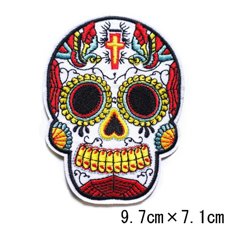 シュガースカルワッペン6枚セット メキシコ ドクロ 骸骨アップリケ アイロンワッペン |  | 01