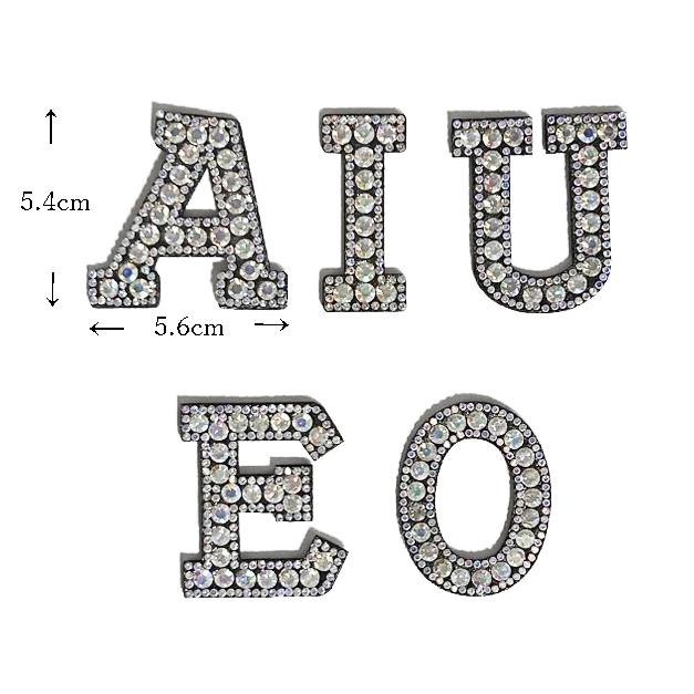 ラインストーンワッペン アルファベットワッペン アルファベットアップリケ イニシャルワッペン 文字アイロンワッペン 大きいサイズ |  | 01