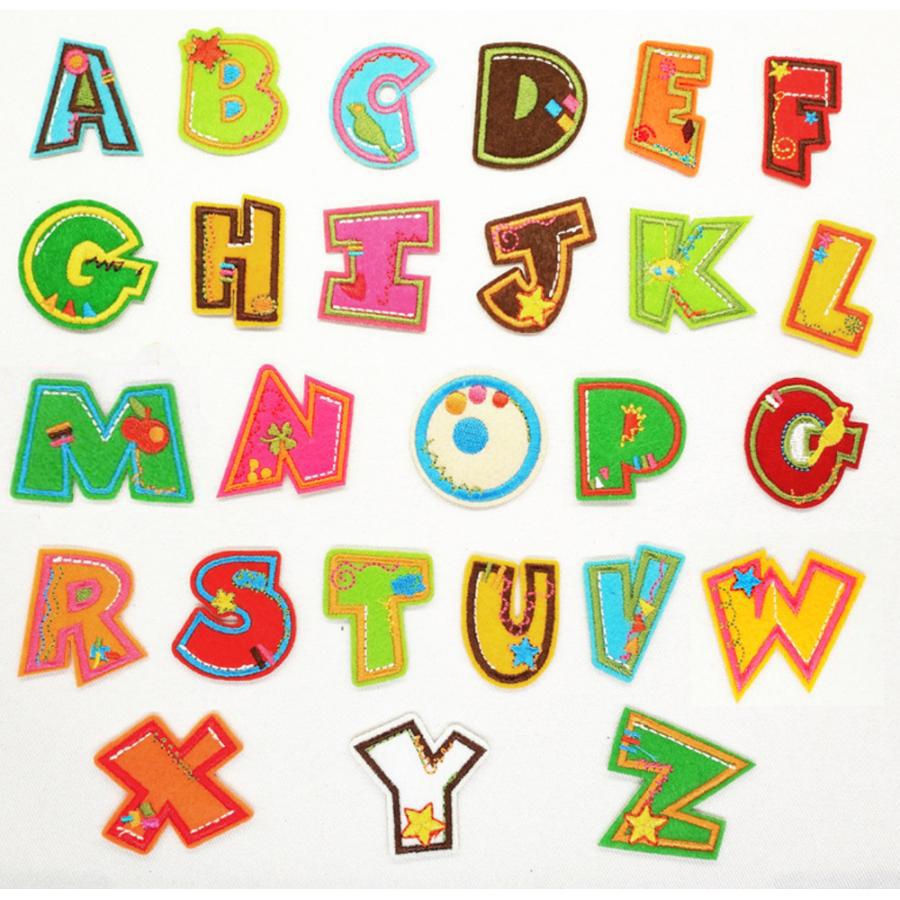 アルファベットワッペン アルファベットアップリケ イニシャルワッペン 文字アイロンワッペン | 