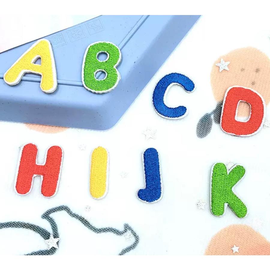 シールタイプ カラフルアルファベットワッペン アルファベットアップリケ イニシャルワッペン 文字 |  | 01