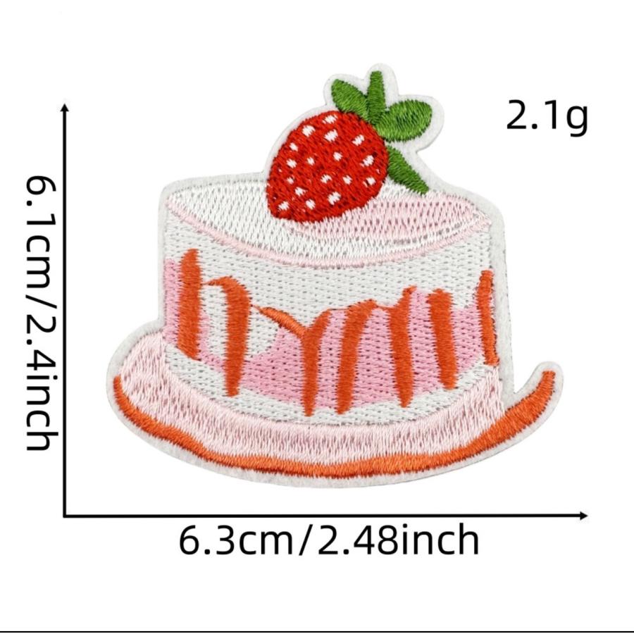いちごワッペン 12個セット イチゴアップリケ 刺繍 アイロン接着 苺