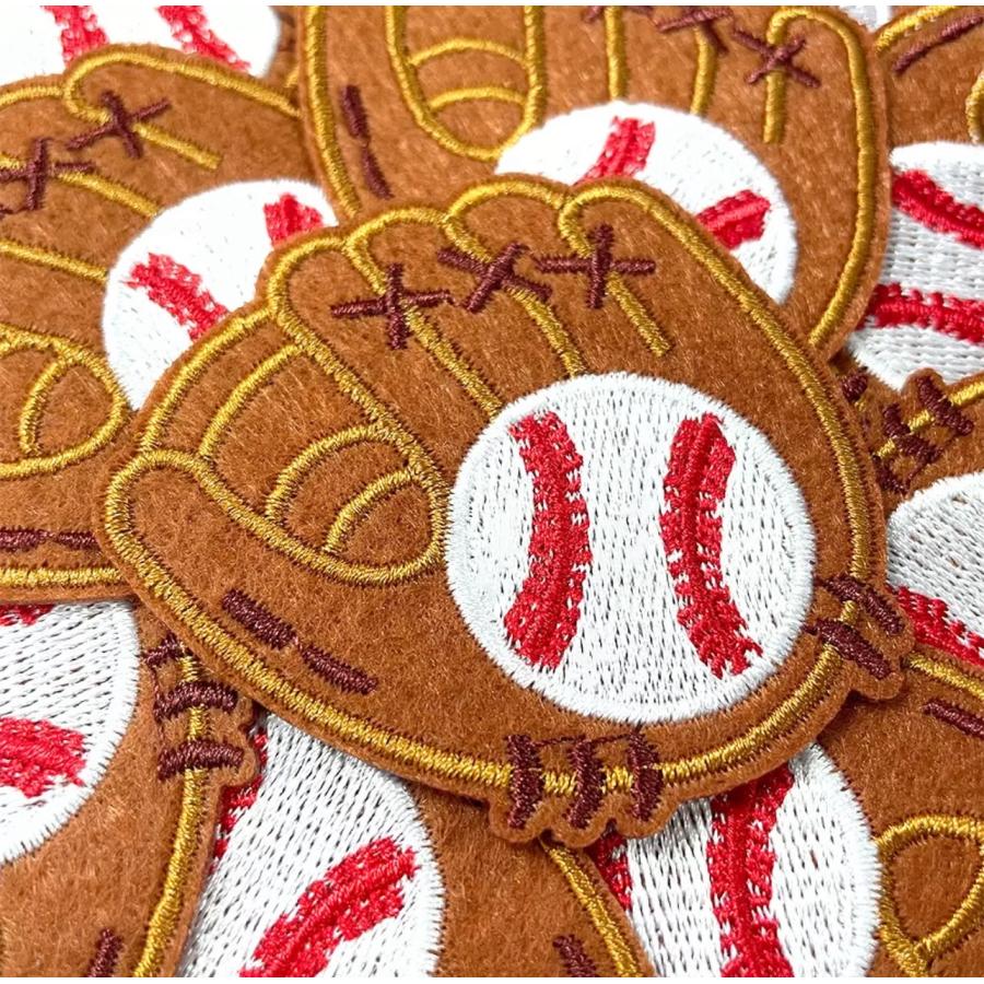 野球 グローブワッペン アイロン 刺繍 アップリケ ボール glove Grove ユニフォーム |  | 01