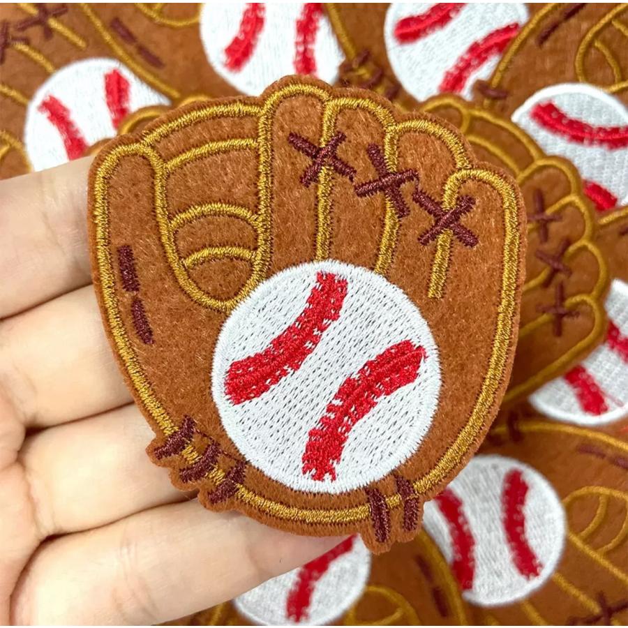 野球 グローブワッペン アイロン 刺繍 アップリケ ボール glove Grove ユニフォーム |  | 02