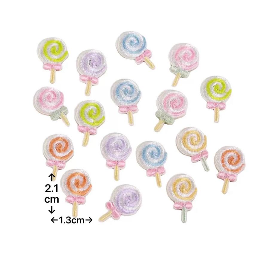 キャンディワッペン 6色セットアップリケ 粘着シール 刺繍 キャンディー キャンデー あめ 飴 アメ ロリポップ |  | 01