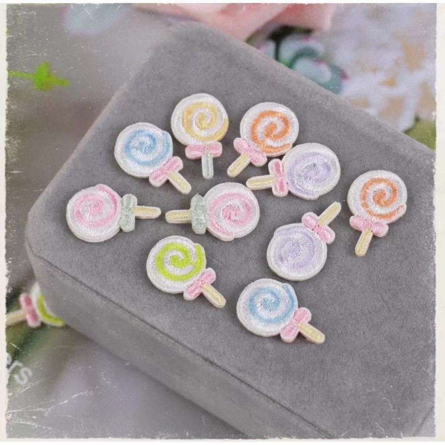 キャンディワッペン 6色セットアップリケ 粘着シール 刺繍 キャンディー キャンデー あめ 飴 アメ ロリポップ |  | 02