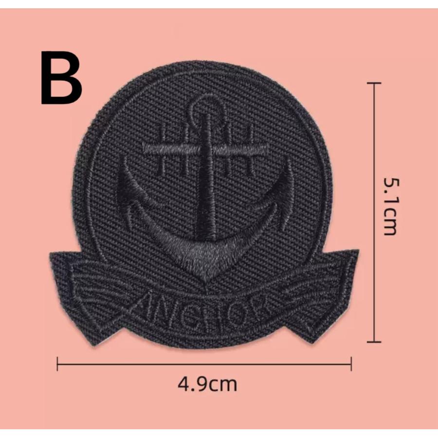 ブラックワッペン アップリケ 大きい 刺繍 シール 粘着 黒 ミリタリー くま クマ ハート 全15種 |  | 06