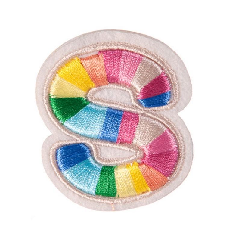 レインボー アルファベットワッペン アルファベットアップリケ イニシャルワッペン 文字アイロンワッペン 大きめ 刺繍 |  | 04