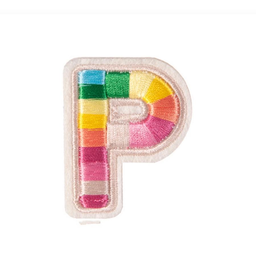 レインボー アルファベットワッペン アルファベットアップリケ イニシャルワッペン 文字アイロンワッペン 大きめ 刺繍 |  | 05