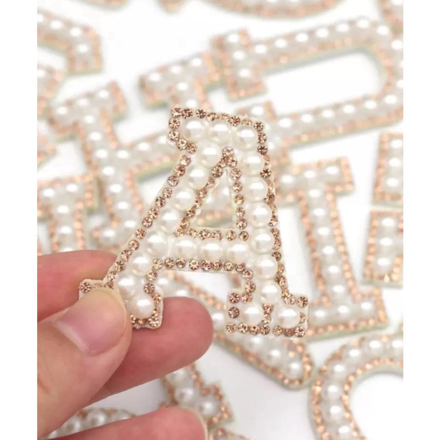 パールゴールドストーンアルファベットワッペン アルファベットワッペン イニシャルワッペン アイロンワッペン ワッペン 大きめ 大きいワッペン ストーン パール |  | 01