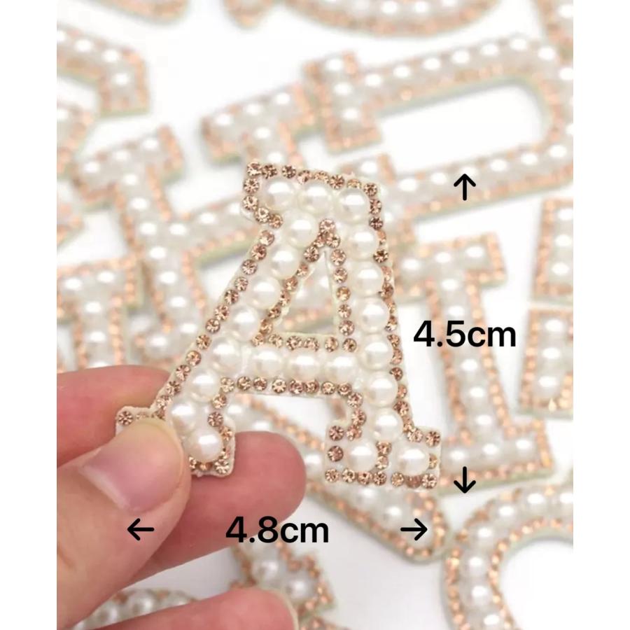 パールゴールドストーンアルファベットワッペン アルファベットワッペン イニシャルワッペン アイロンワッペン ワッペン 大きめ 大きいワッペン ストーン パール |  | 02