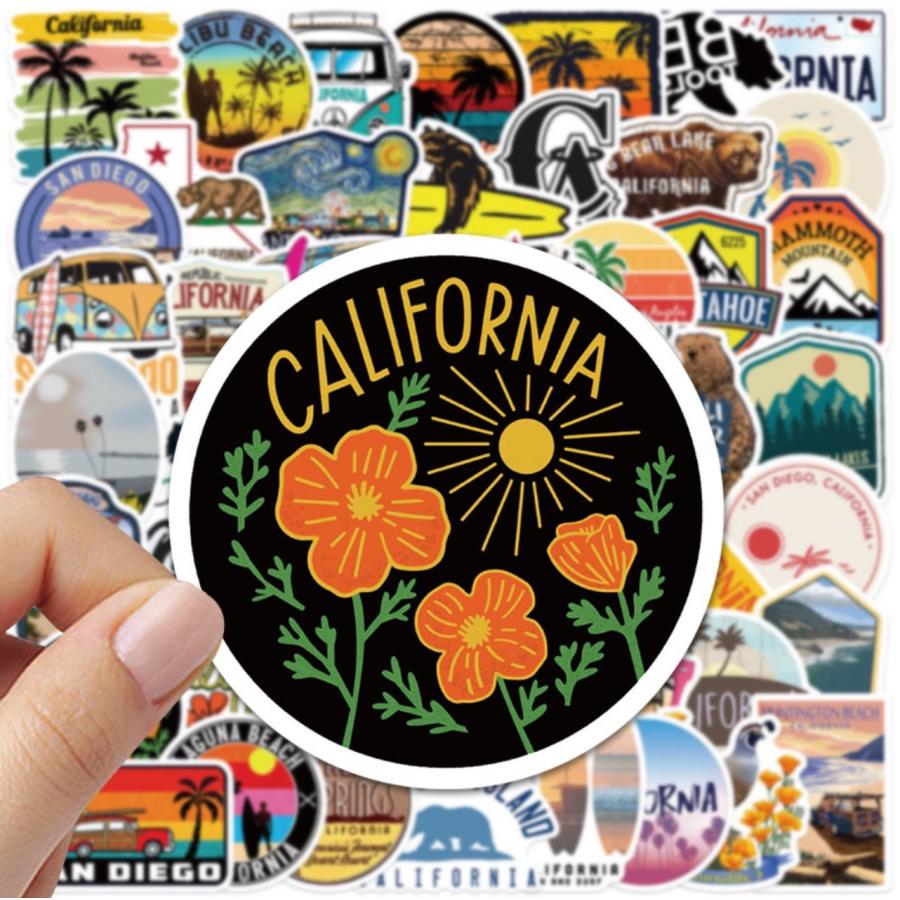カリフォルニアステッカー50枚セット CALIFORNIA シール 防水 