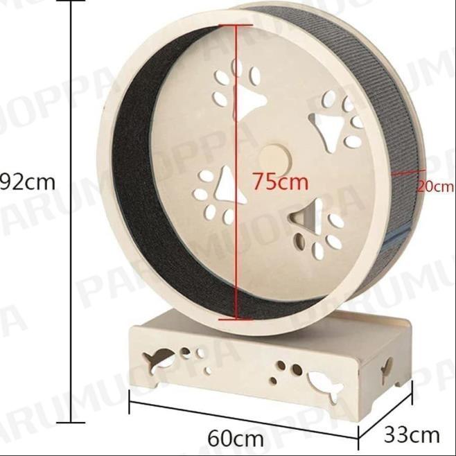 キャットホイール ローラーキャット ランニングホイール 無垢材 ルームランナー ストレス発散 おもちゃ 猫のトレッドミル 猫の回し車 観覧車 猫研削爪 L×W×H