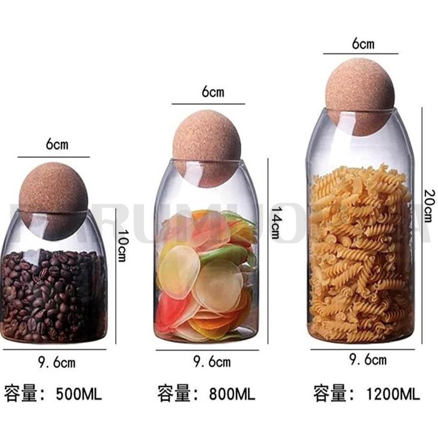 3点セット】コーヒーキャニスター ガラス 耐熱 500ml 800ml 1200ml