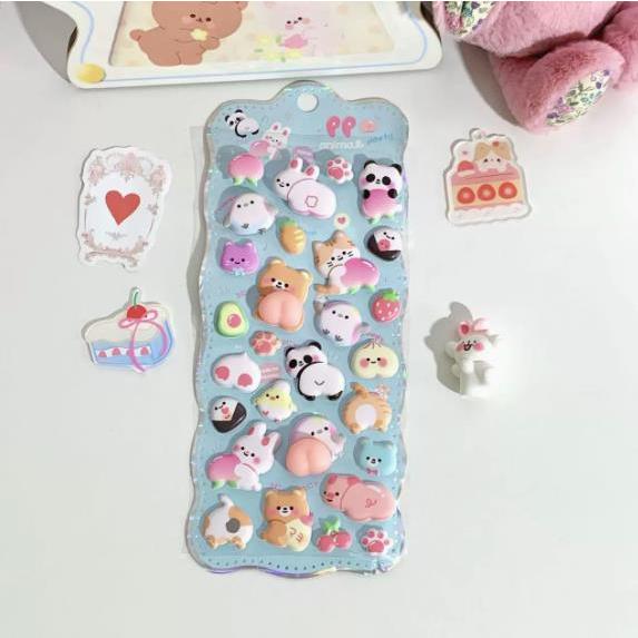 2枚いり ぷにぷに おしり シール スクイーズ 可愛い キャラクター