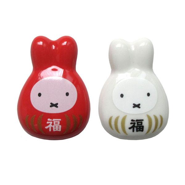金正陶器 ミッフィー 福だるま 紅白箸置きセット 209773 日本製 miffy
