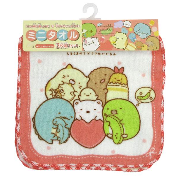 すみっコぐらし 【ネコポス便発送可】15509 ミニタオル3枚組セット