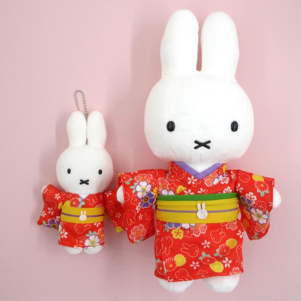 ミッフィー 振袖・フローラル マスコットキーチェーン セット販売 miffy Flower Dress マスコットキーチェーン|【ぬいぐるみのセキグチ