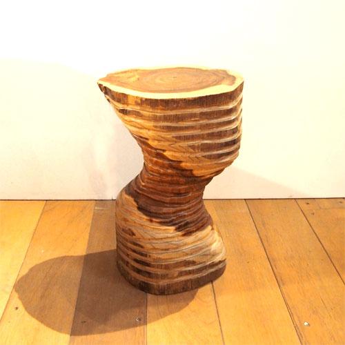 天然木 スツール サイドテーブル チーク無垢材 ナチュラル チーク無垢