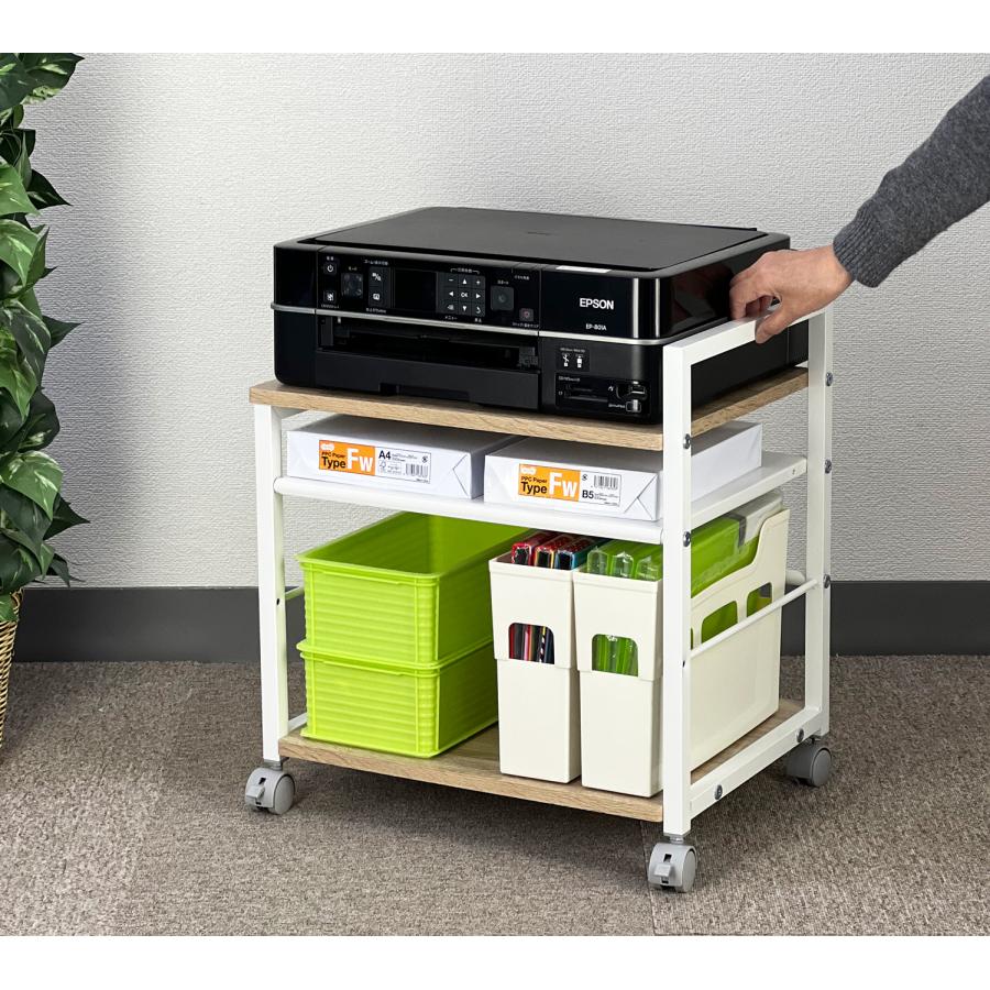 レメックス・ジャパン 【机やテーブルの下に収納可能】プリンター台  