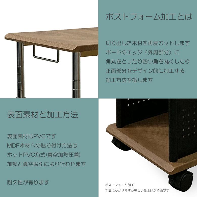 PCワゴン 上下昇降 1mm単位高さ調整 ゲーミングPC対応 CPUワゴン パソコンワゴン 大型50mmキャスター付き 総耐荷重40kg 台湾製 MDF L字デスク PJC-7201 組立式 | レメックス・ジャパン | 10