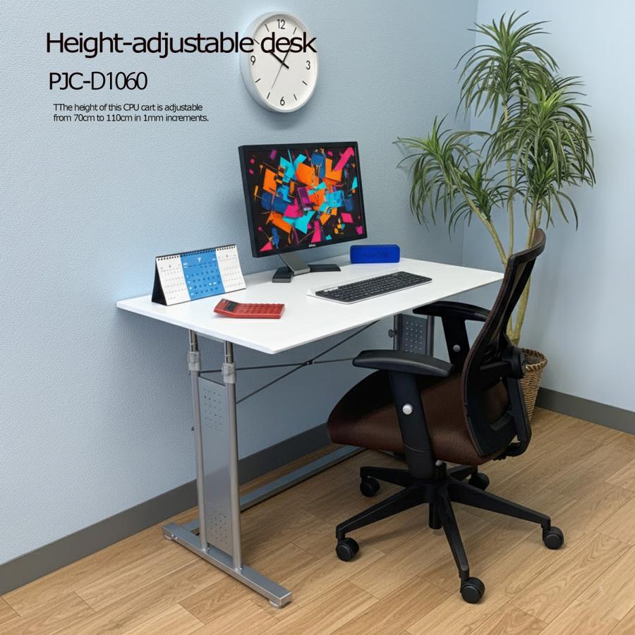 白木目色 上下 昇降 式 デスク PJC-D1060　幅100cm【上下昇降 70〜110cm】パソコンデスク・ゲーミング・スタンディング・バランスチェア―にも最適 | レメックス・ジャパン | 16
