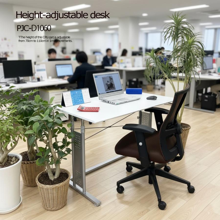 白木目色 上下 昇降 式 デスク PJC-D1060　幅100cm【上下昇降 70〜110cm】パソコンデスク・ゲーミング・スタンディング・バランスチェア―にも最適 | レメックス・ジャパン | 17