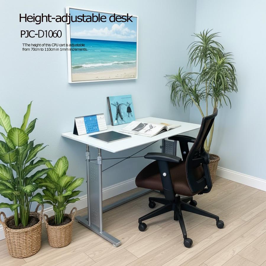 白木目色 上下 昇降 式 デスク PJC-D1060　幅100cm【上下昇降 70〜110cm】パソコンデスク・ゲーミング・スタンディング・バランスチェア―にも最適 | レメックス・ジャパン | 18