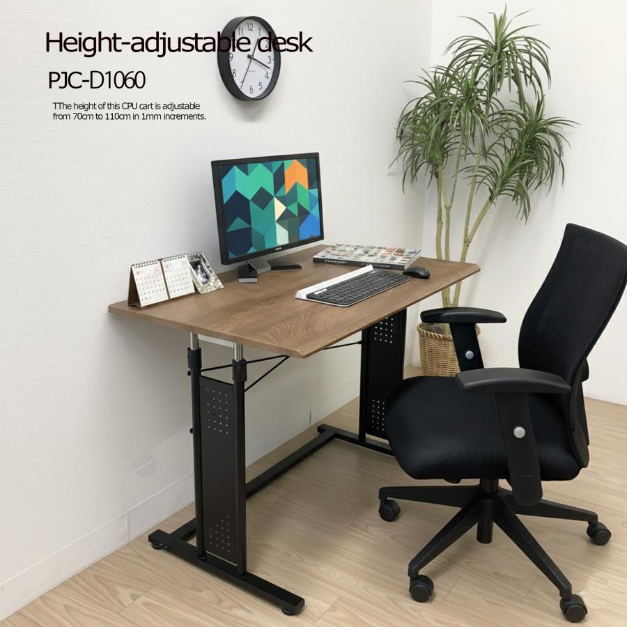 白木目色 上下 昇降 式 デスク PJC-D1060　幅100cm【上下昇降 70〜110cm】パソコンデスク・ゲーミング・スタンディング・バランスチェア―にも最適 | レメックス・ジャパン | 04