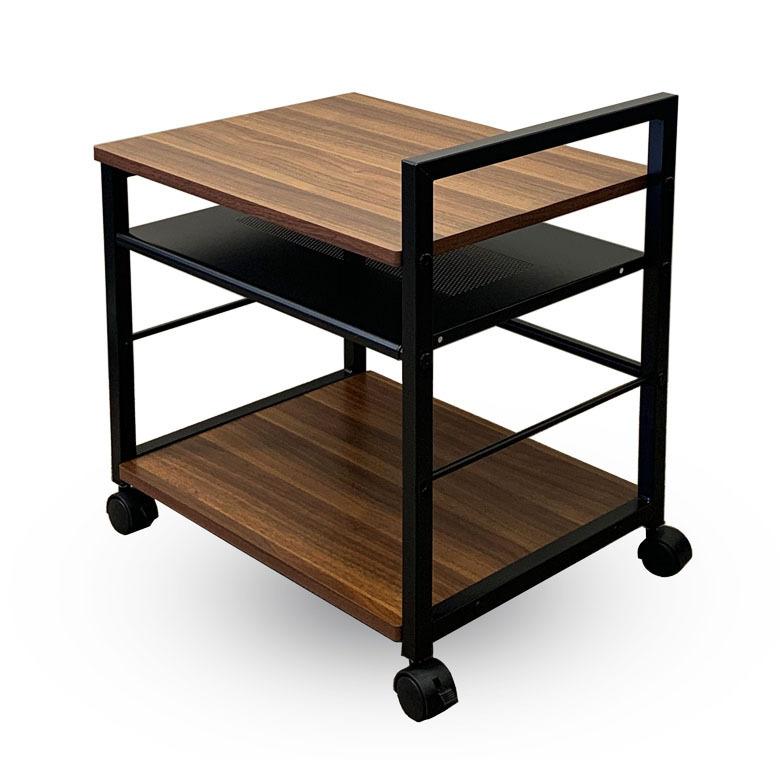 プリンタワゴン　光沢ブラック 家具のAKIRA プリンターラック プリンターワゴン プリンター台