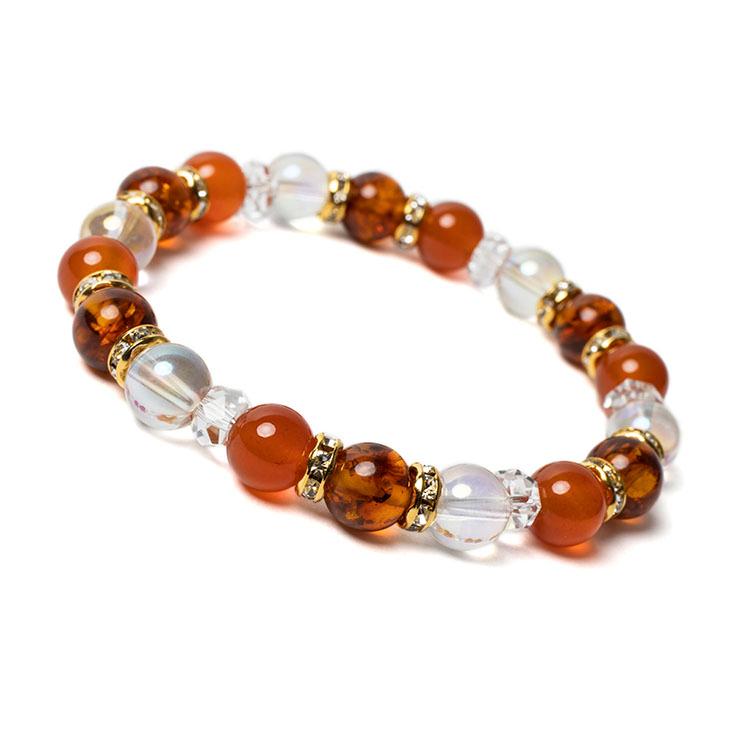 アンバー・カーネリアン デザインブレスレット | 